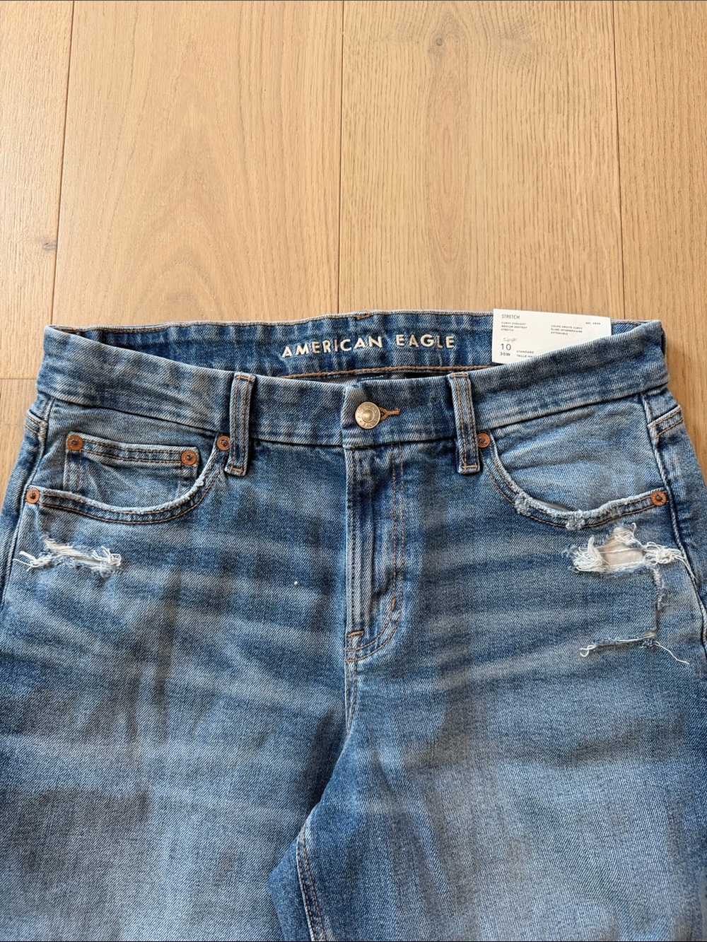 NWT American Eagle Stretch Curvy Straight Jeans Size 10 - Picture 5 of 6